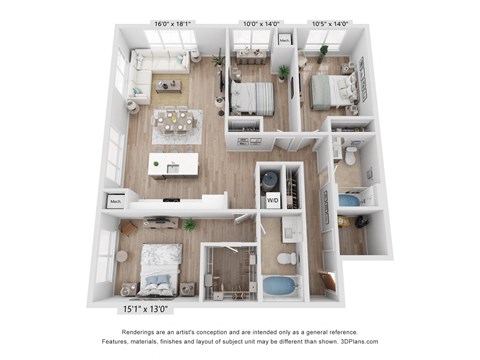 3d floor plan of the c4